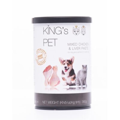 Pate King's Pet cho chó mèo Hỗn Hợp Gà Cá 380g