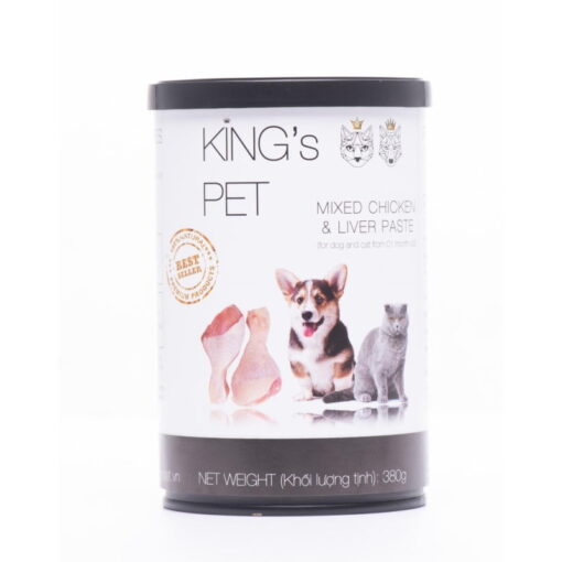 Pate King's Pet cho chó mèo Hỗn Hợp Gà Cá 380g